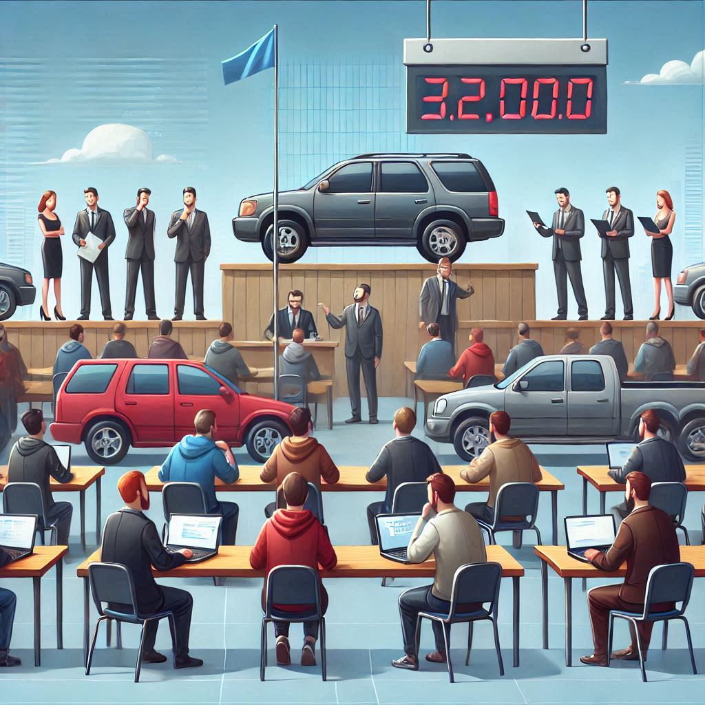 realistic vehicle auction bidding scene realistic vehicle auction bidding scene